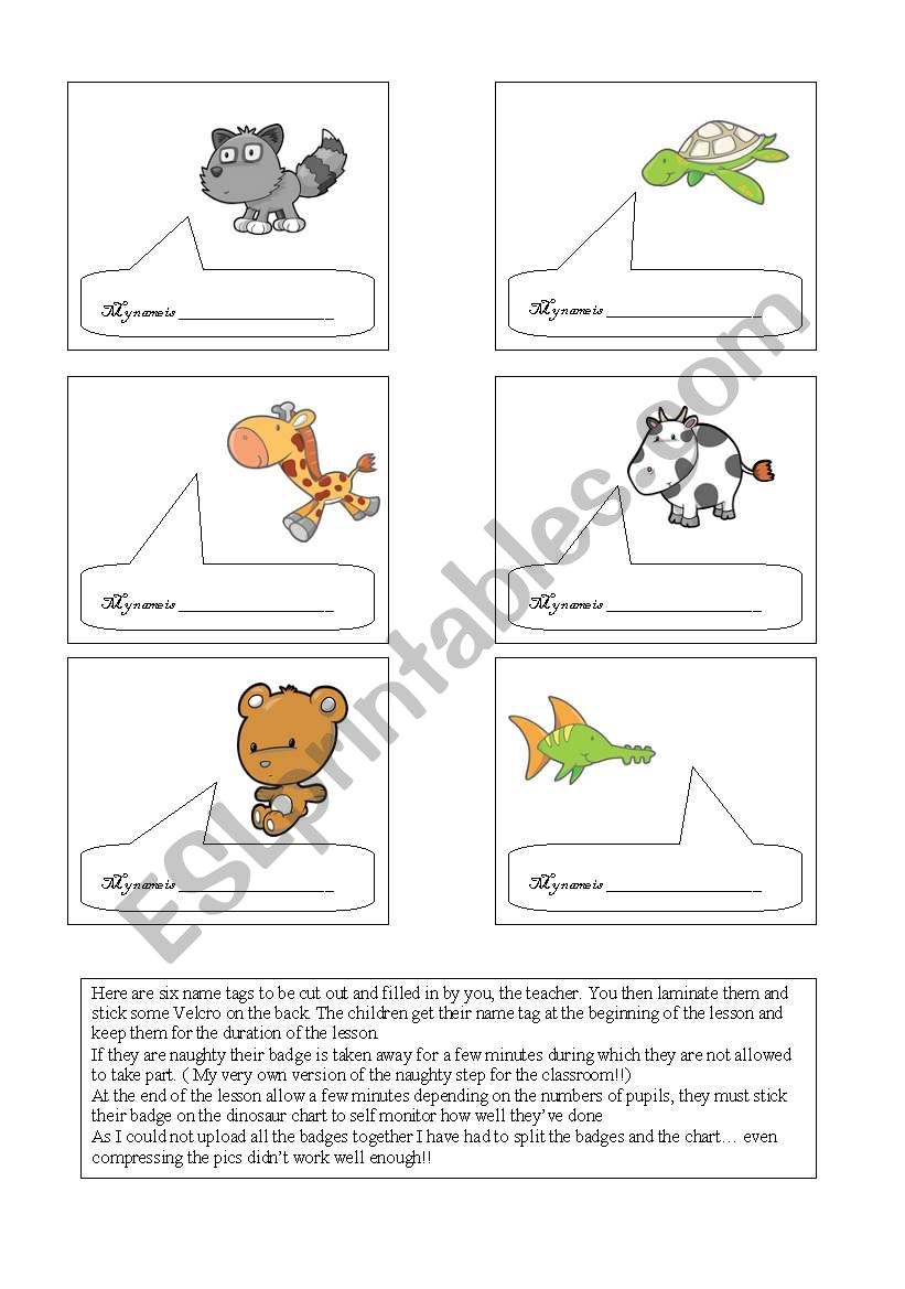 use of name tags at nursery/special needs schools  PART ONE