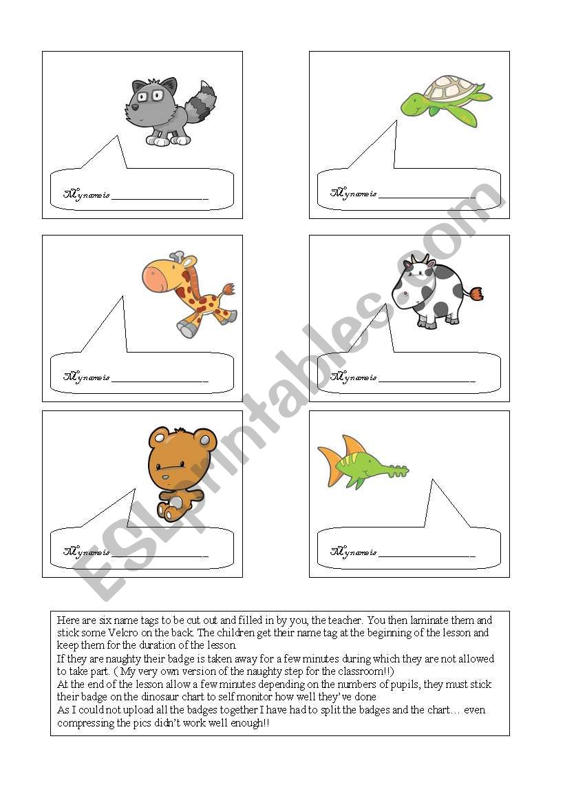 use of name tags at nursery/special needs schools  PART ONE