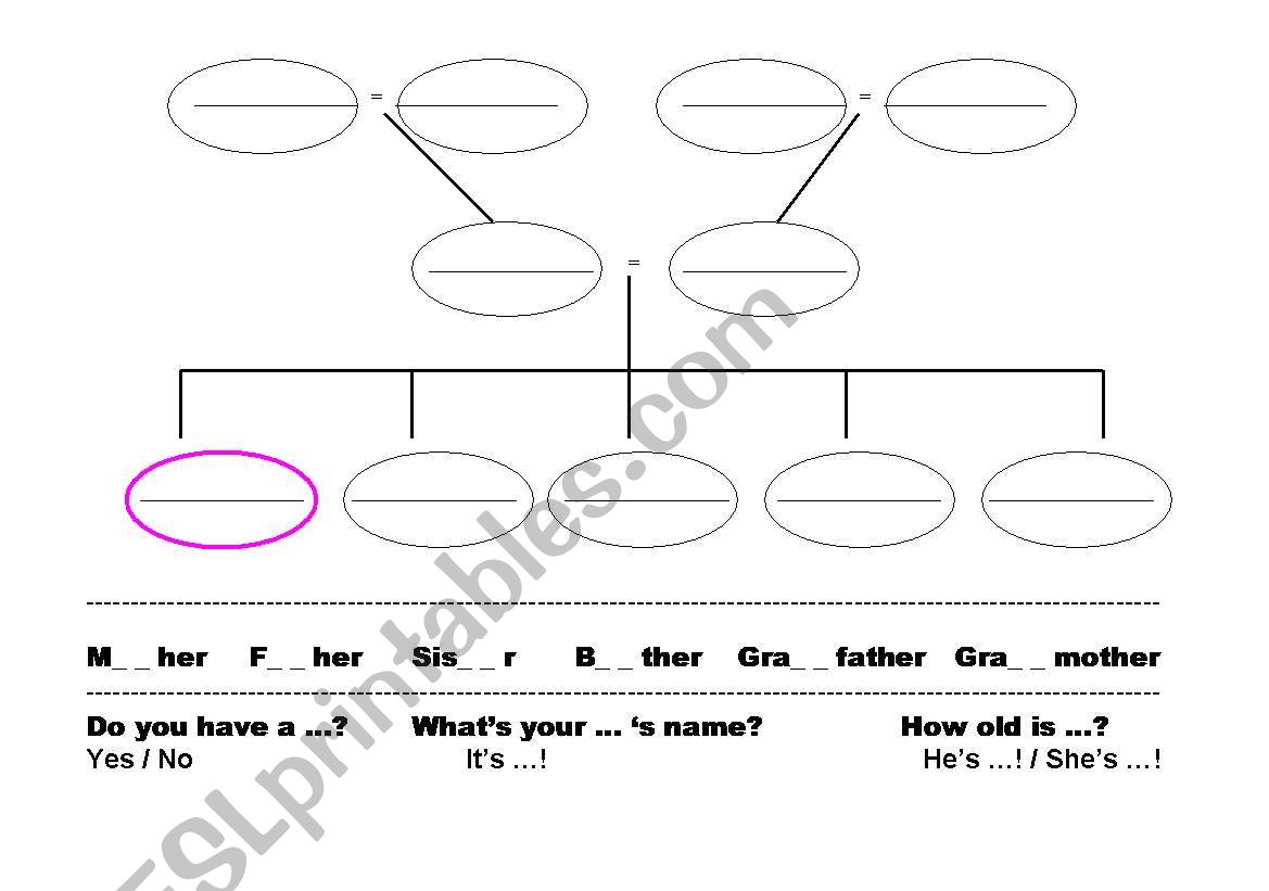 Family Tree worksheet