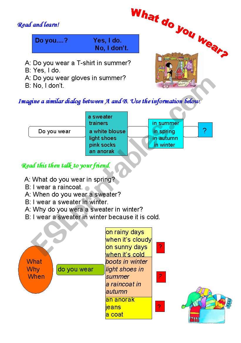 What do you wear? worksheet