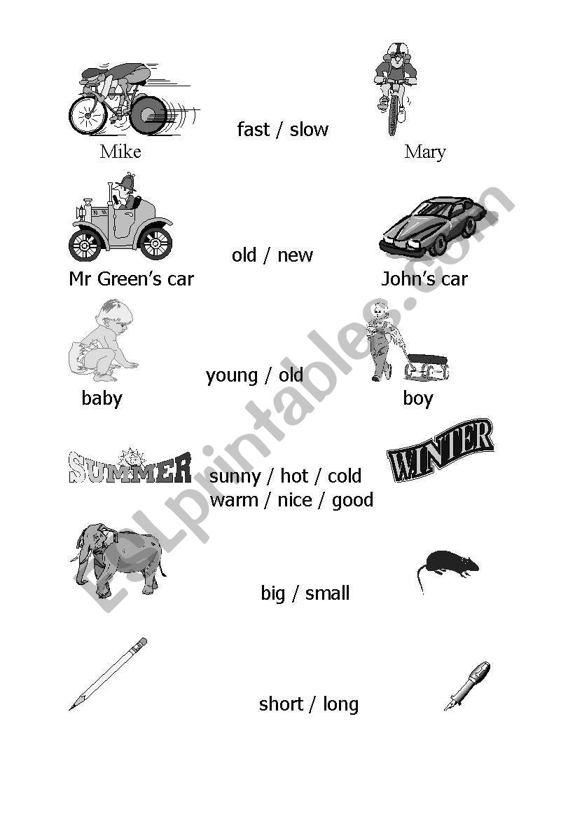 Comparing things worksheet