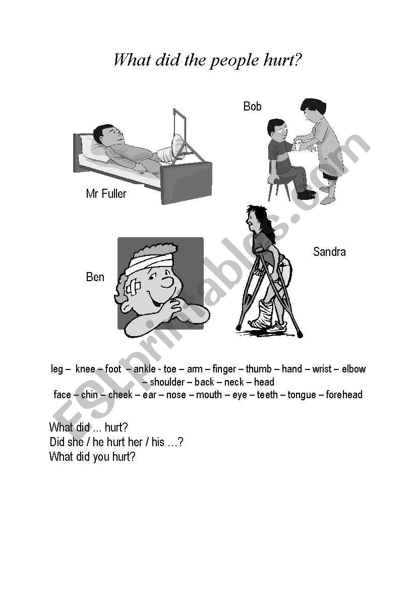 What did the people hurt? worksheet