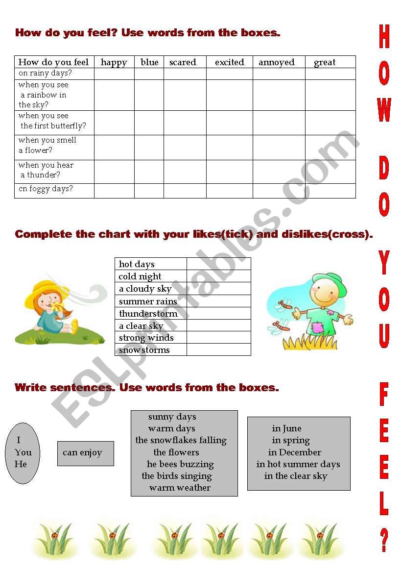 How do you feel? worksheet