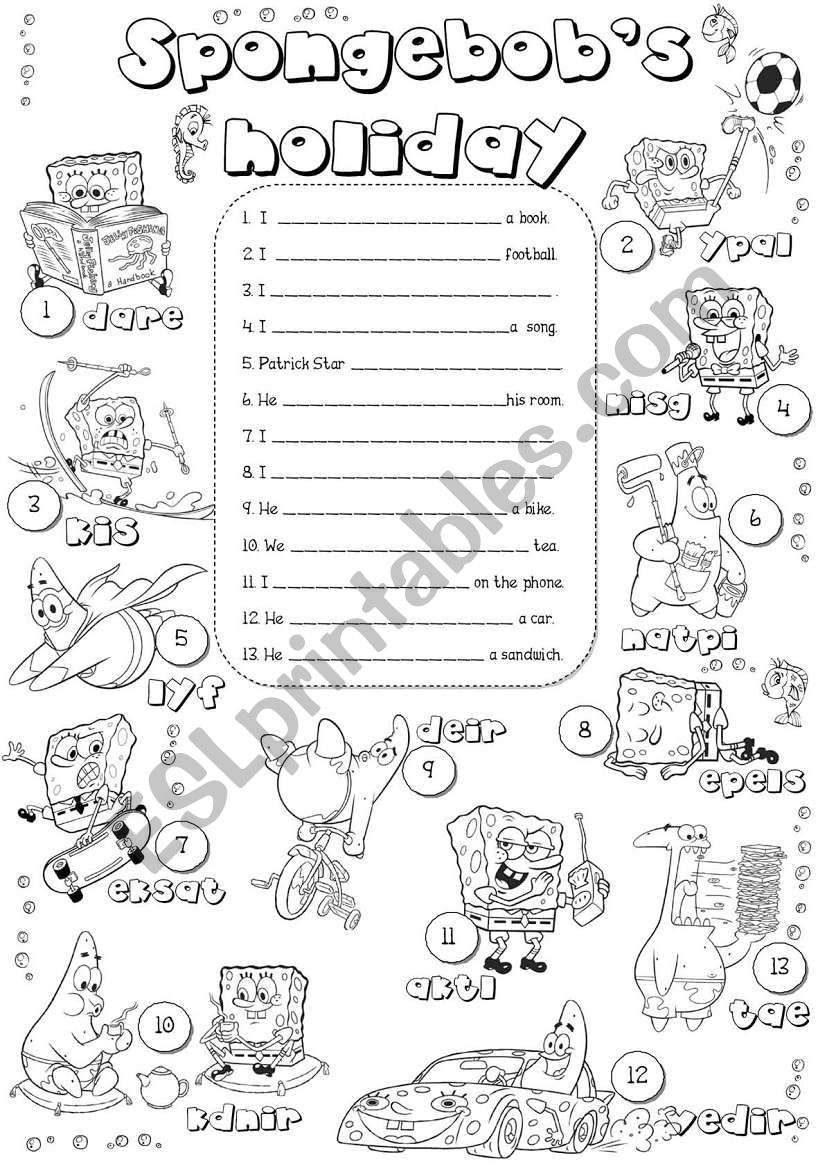 Spongebobs holiday worksheet