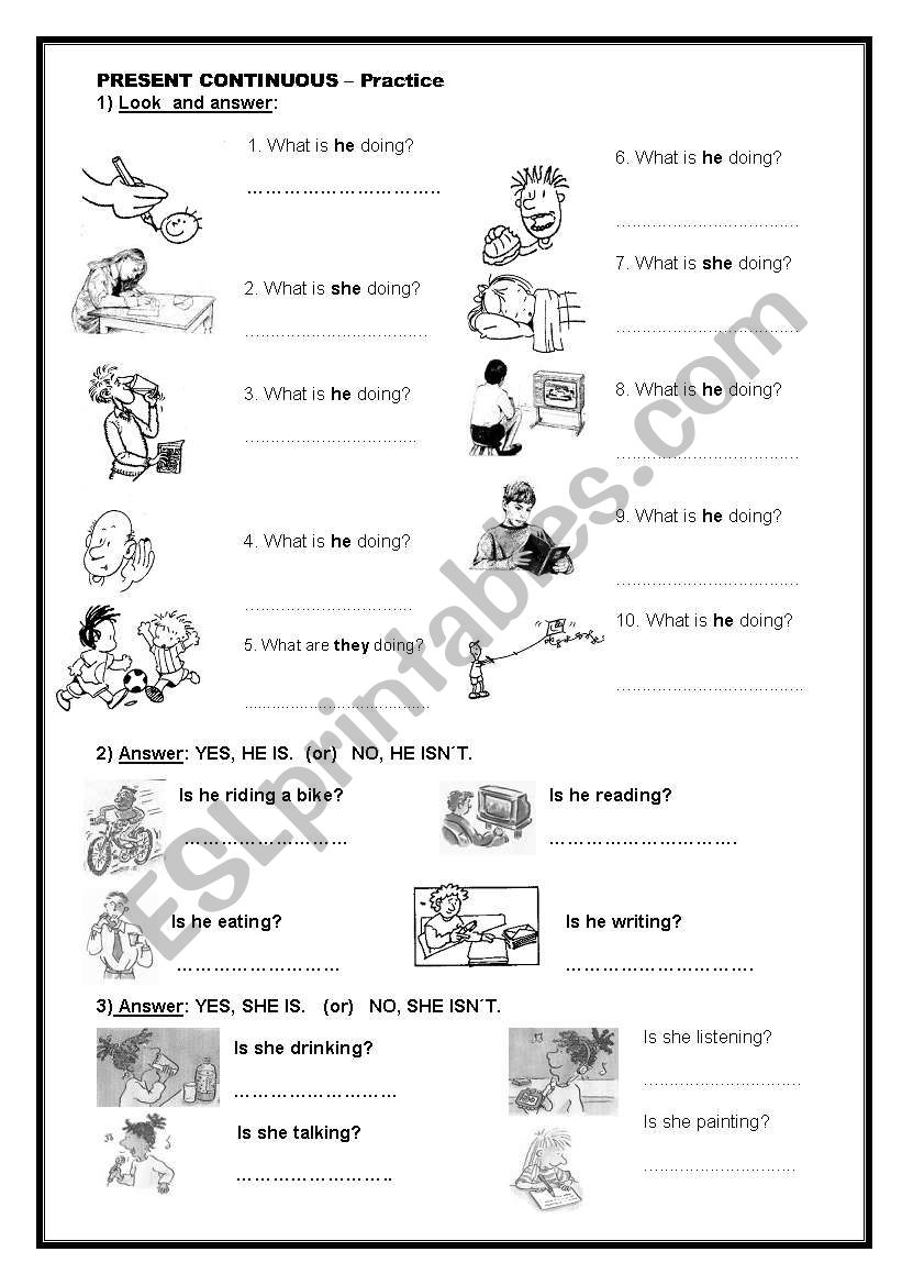 PRESENT CONTINUOUS worksheet