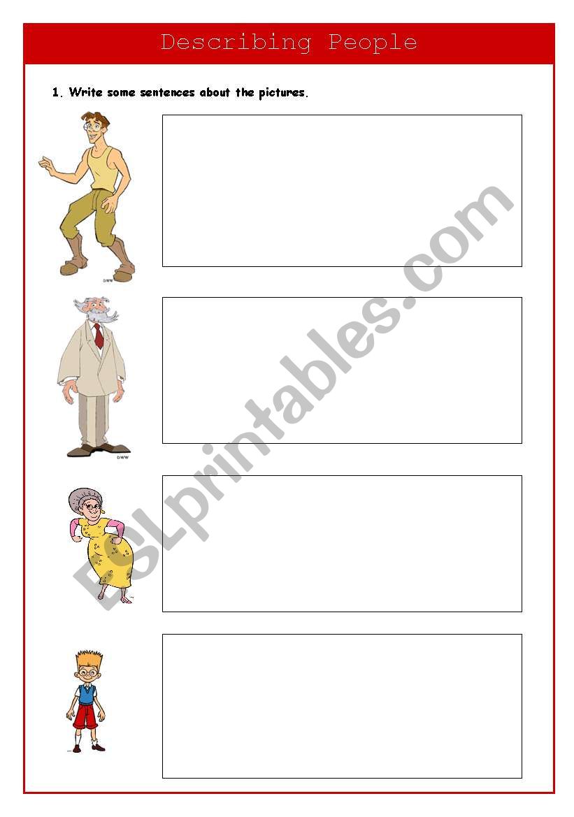 physical description worksheet