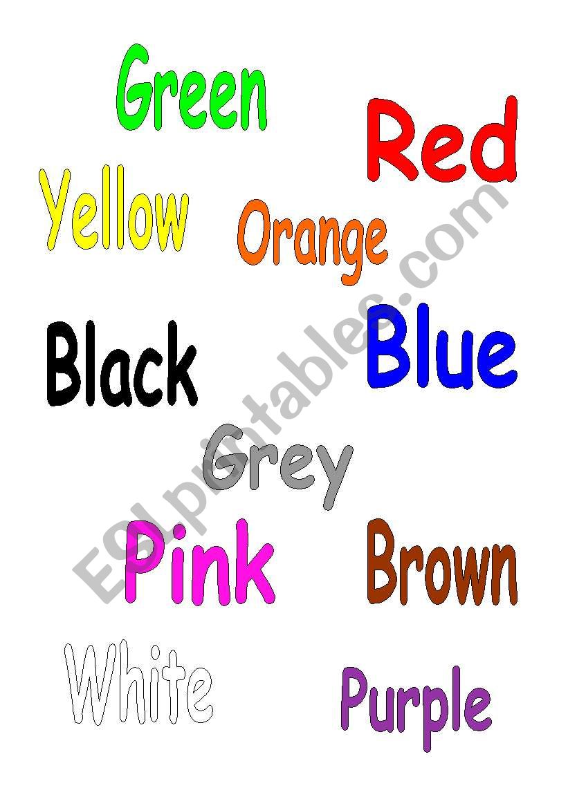 Colours worksheet