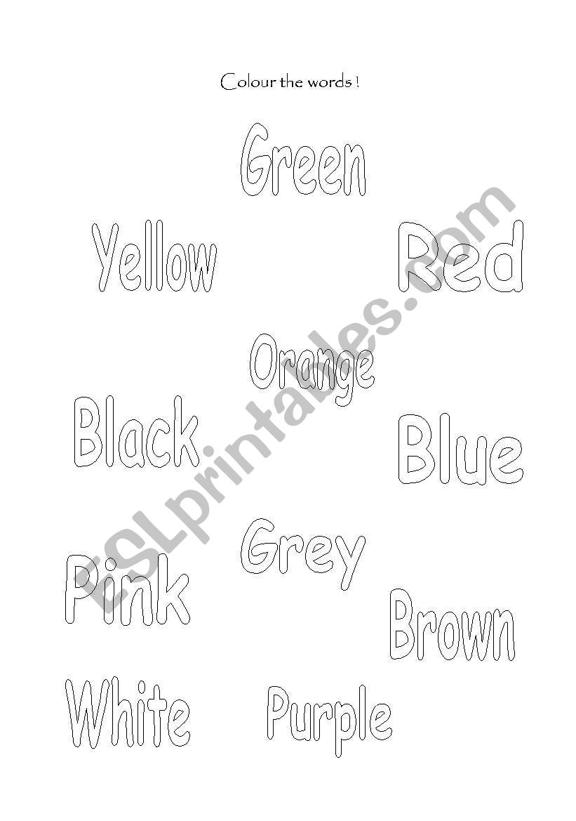 Colours worksheet