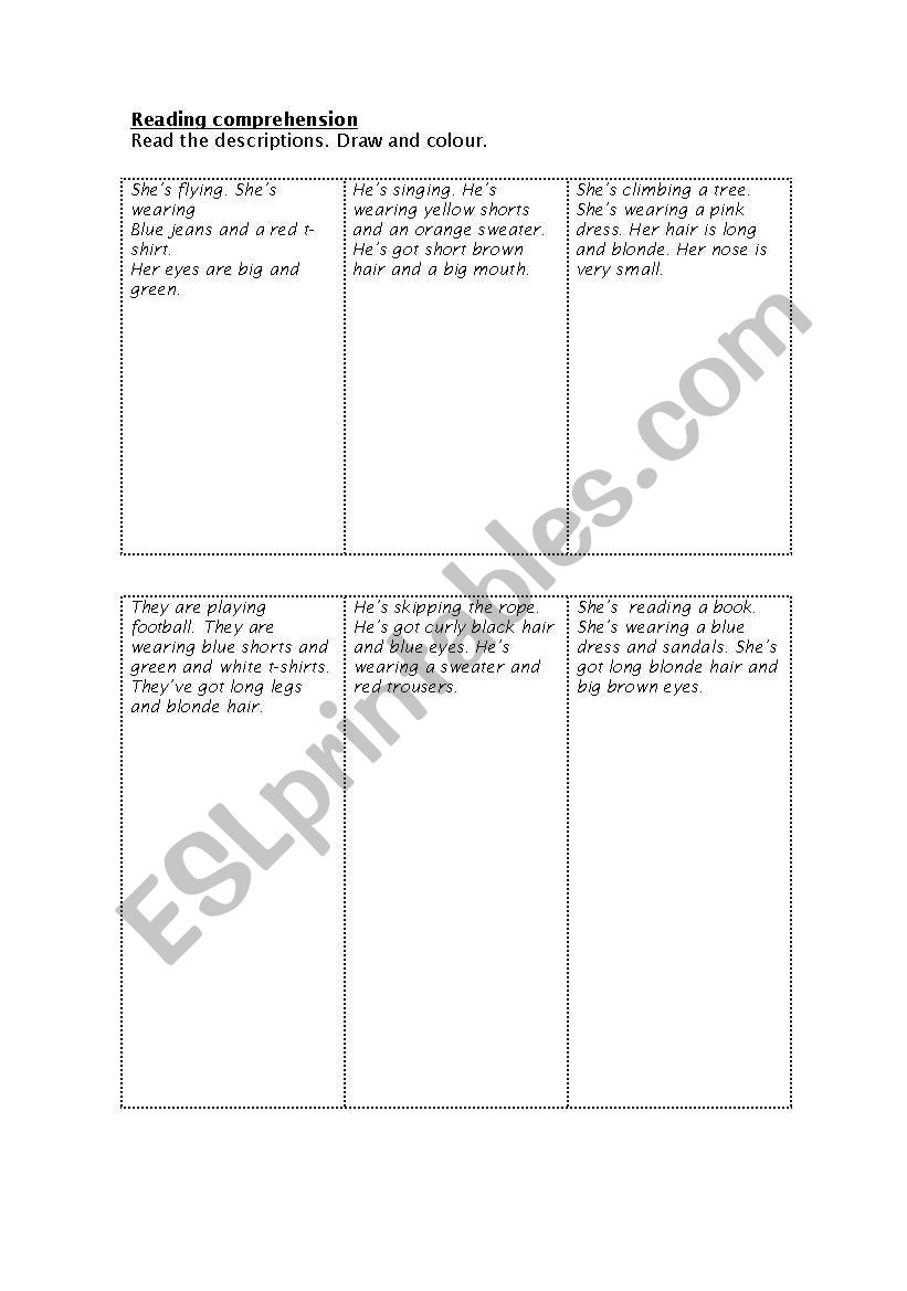 Reading comprehension! worksheet