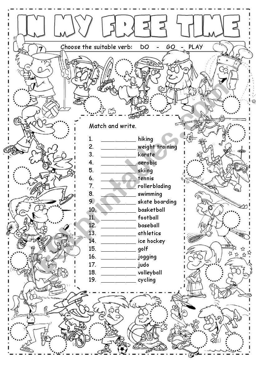 Sports we play - do - go worksheet