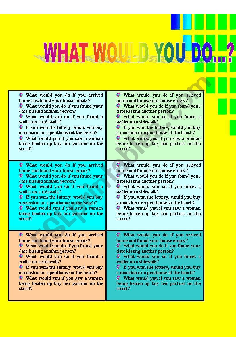 what would you do...? worksheet
