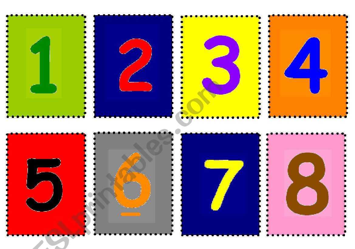 Numbers - Memory game worksheet
