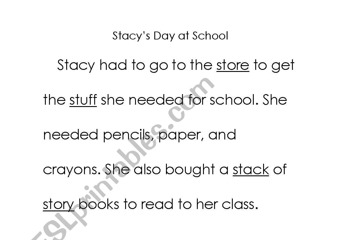 ST story worksheet
