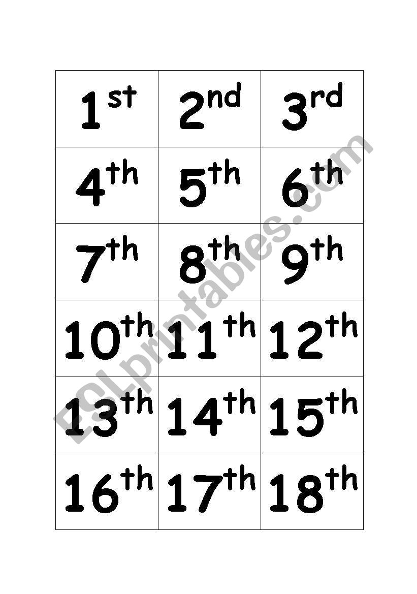 Days of the Month worksheet