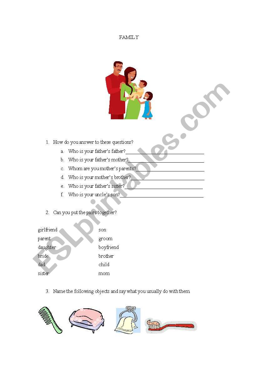 Family worksheet