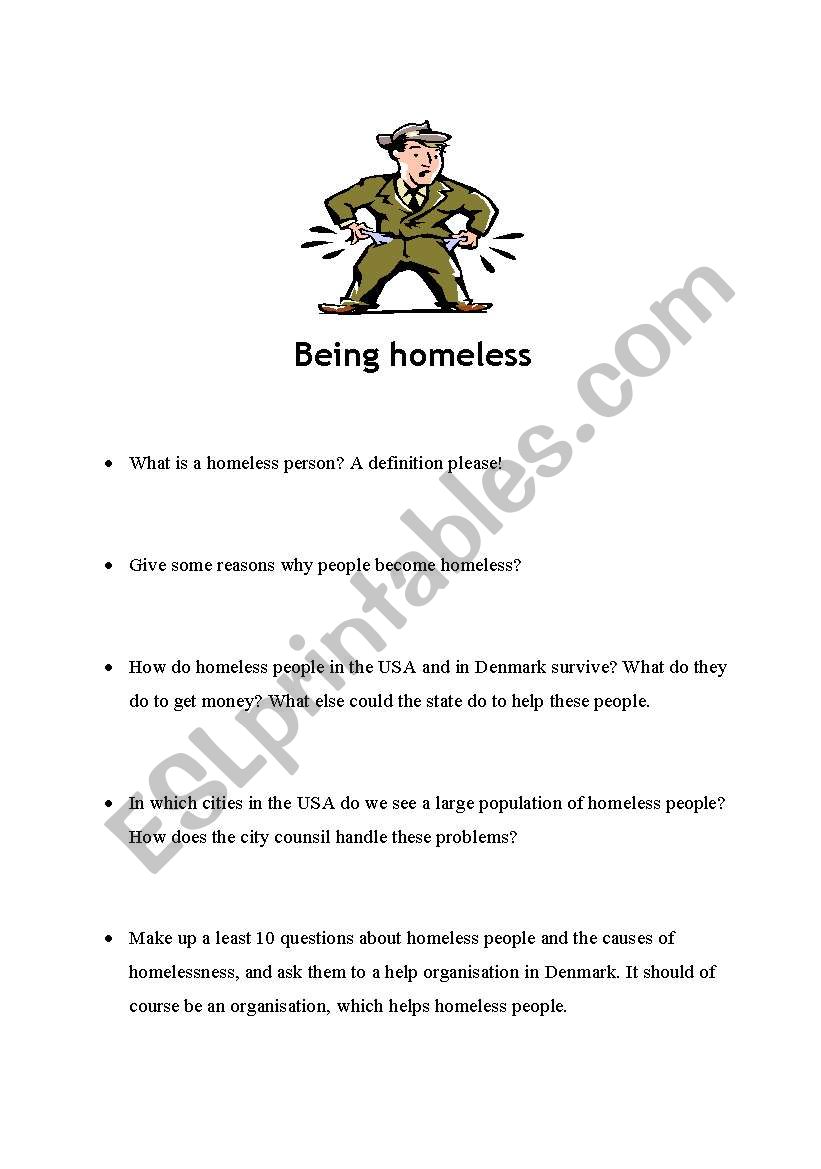 Homeless worksheet