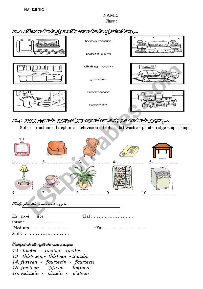 ENGLISH TEST (ENGLISH LEARNERS) 1ST PART