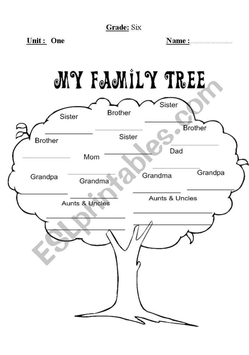 family tree worksheet