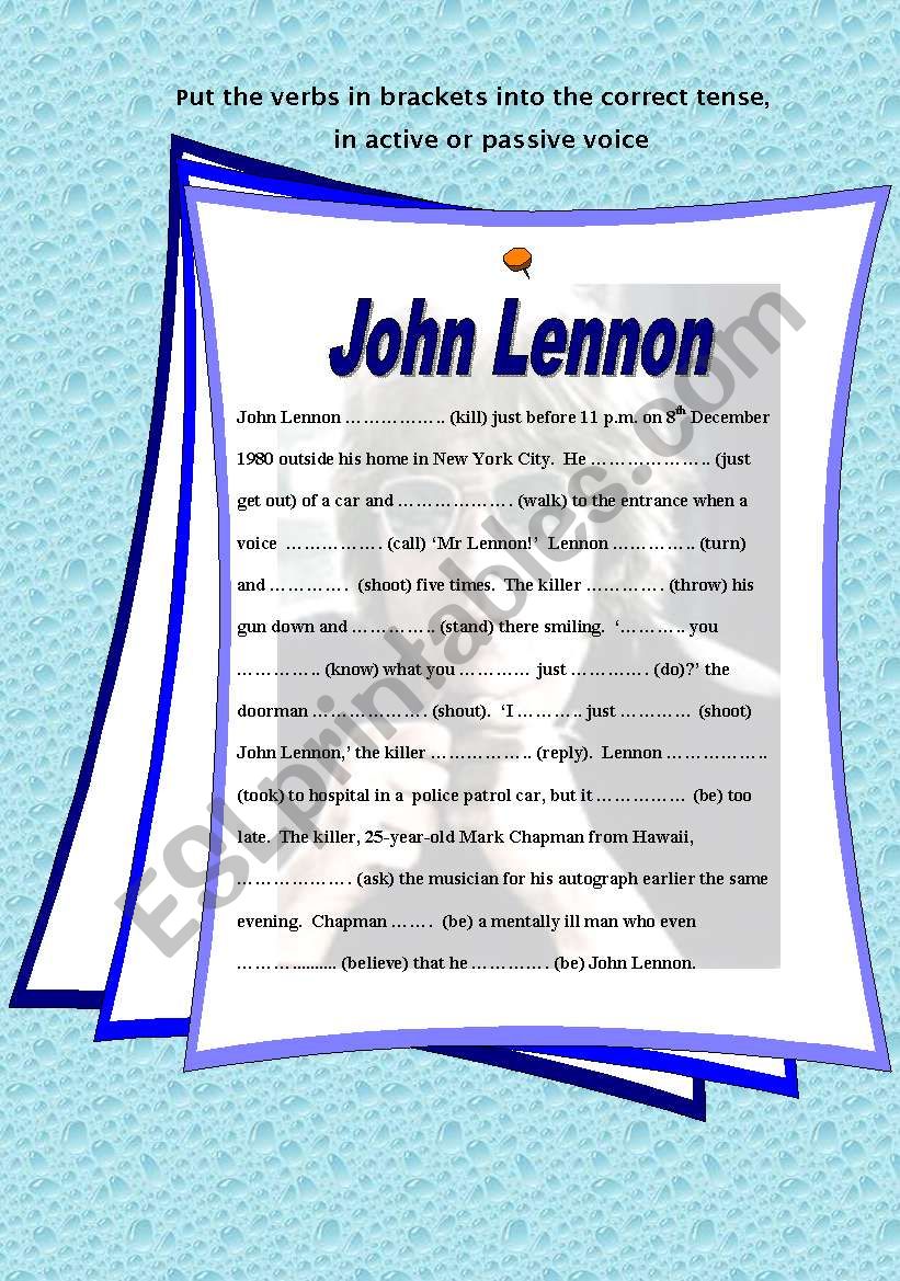 John Lennon: mixed tenses, active and passive