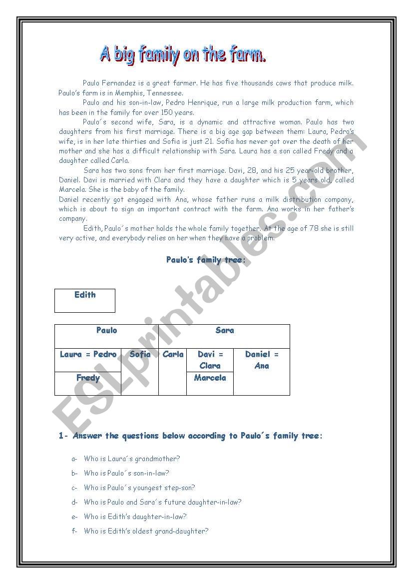 family tree worksheet