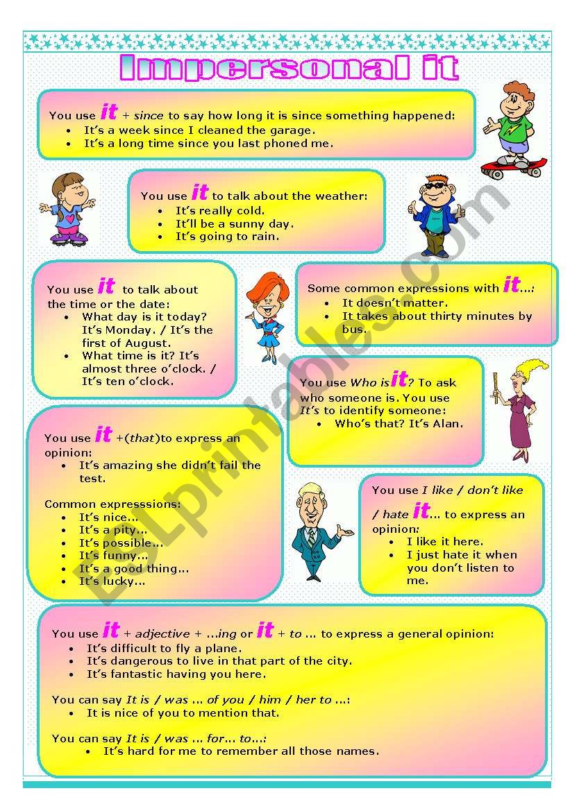 Impersonal Â´ITÂ´ -  worksheet
