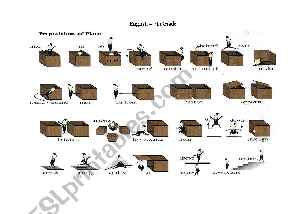 Prepositions of place worksheet