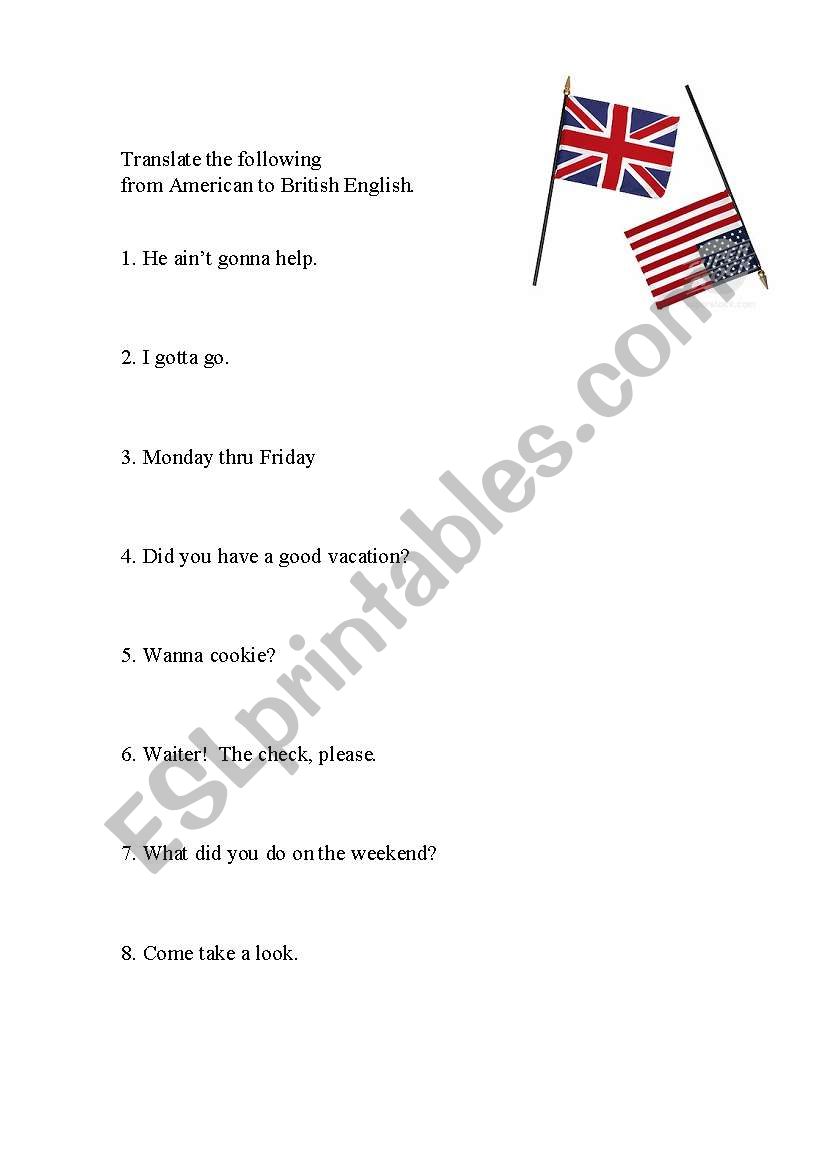 American to British English Translation 