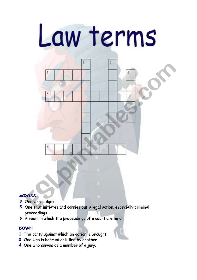 Law terms! worksheet