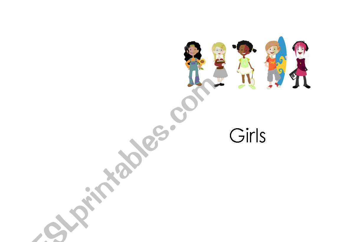 Girls- a wordless book worksheet