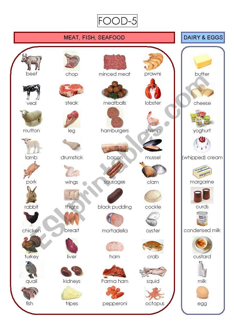 Food worksheet