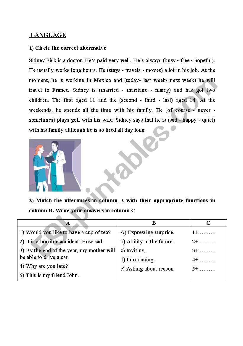 language worksheet