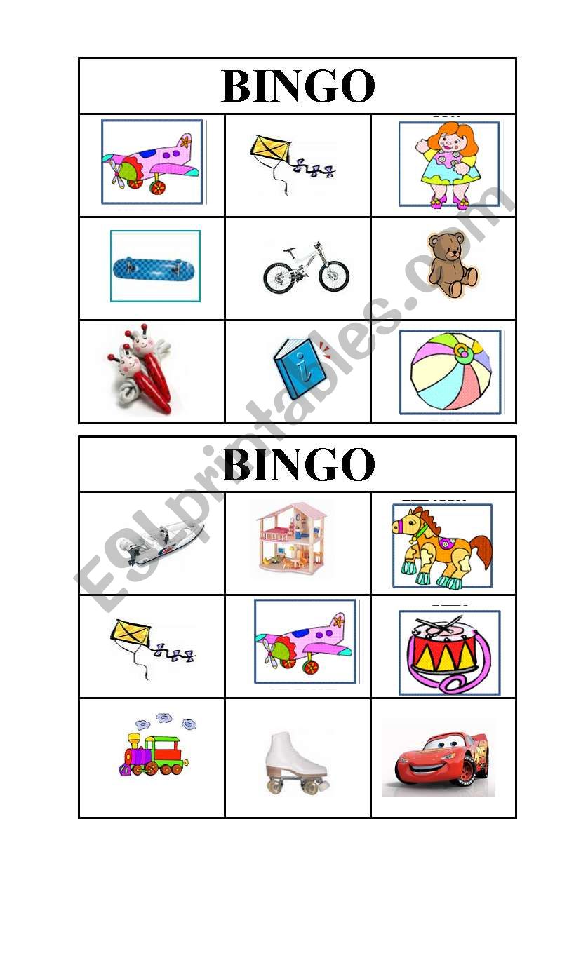 Toys Bingo worksheet