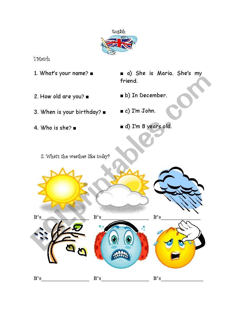 I.D., weather, months, days of the week and seasons