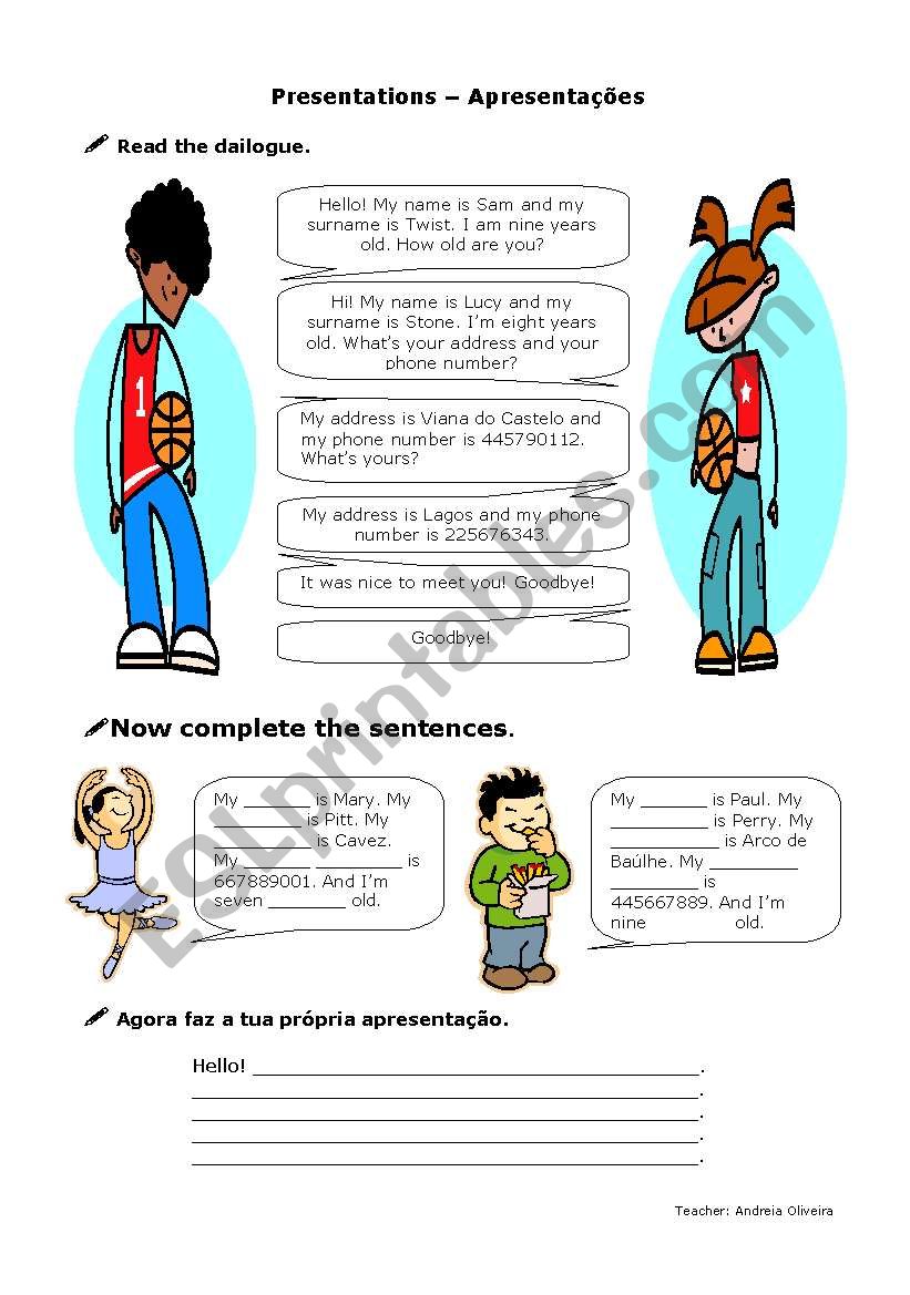 Presentations Worksheet worksheet