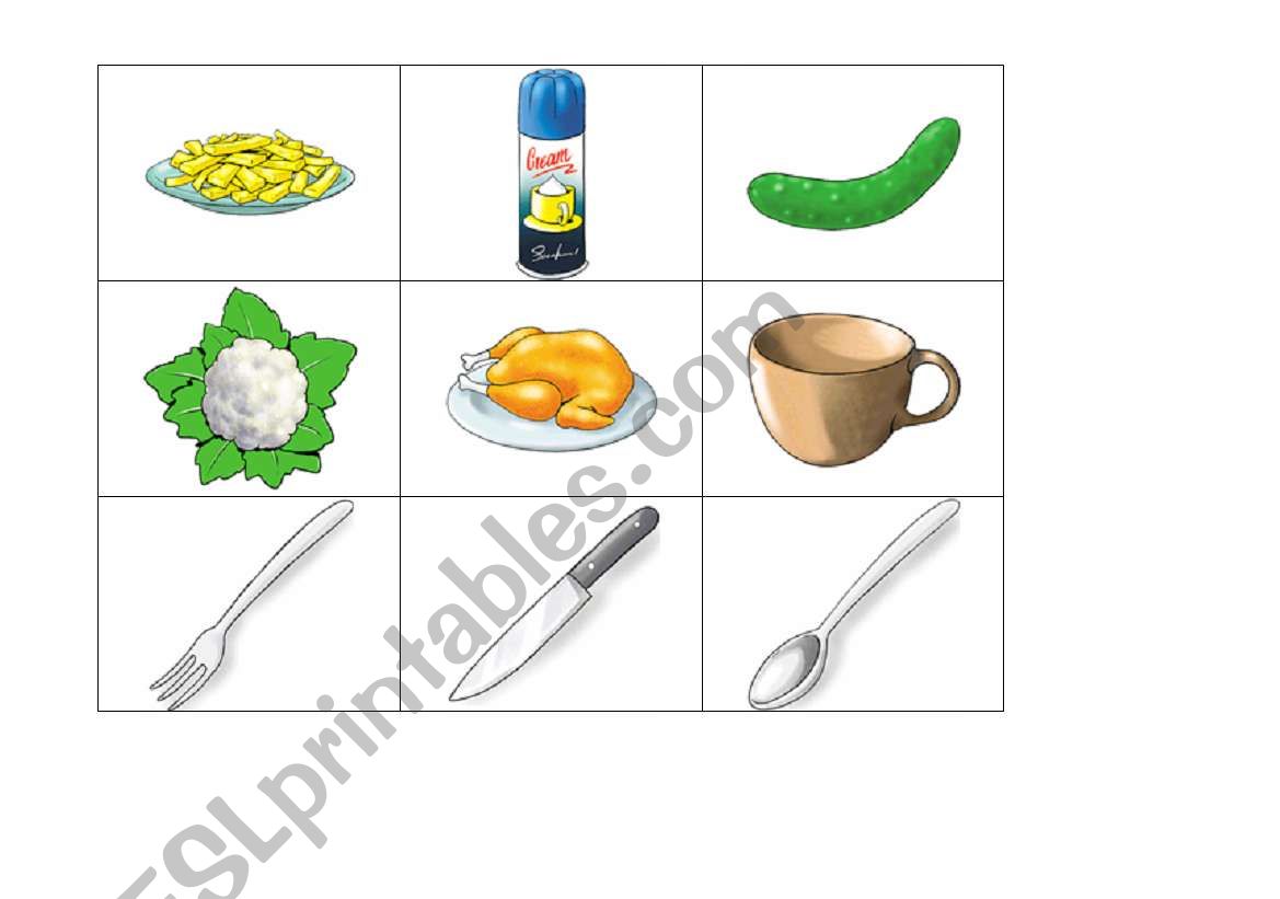 Food flashcards (4/7) worksheet