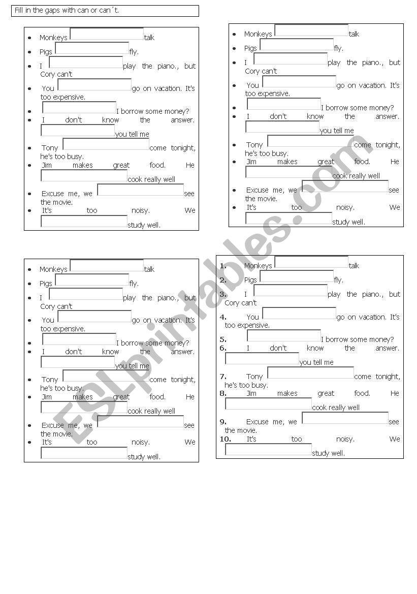 English Worksheets Can Can t english-worksheets-can-can-t