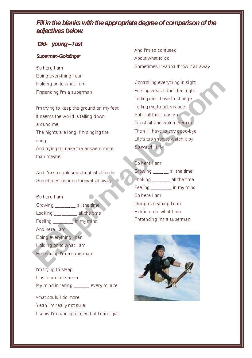 Superman ( Tony Halk Theme) worksheet