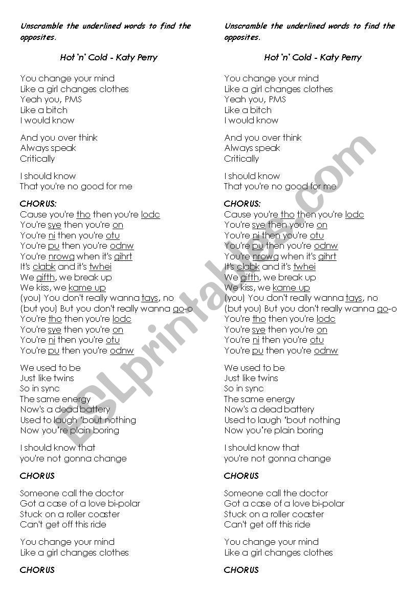 Katy Perry - Hot n Cold (song)