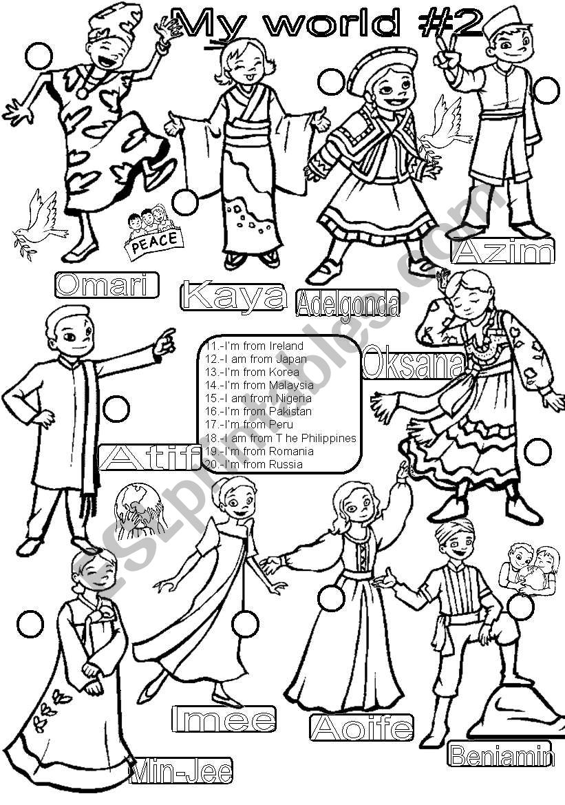 Countries #2 Answer key 2nd page (ethnic cloth)