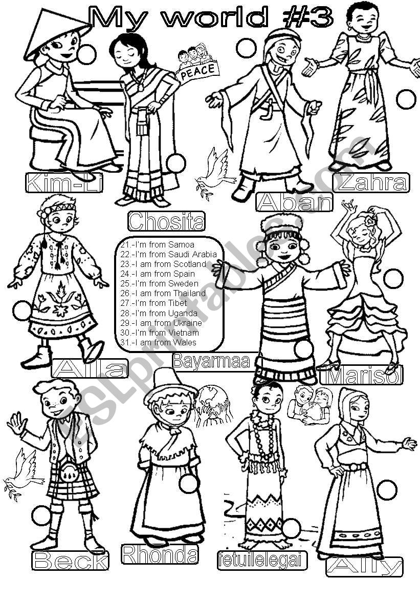 Countries #3 Answer key  2nd page (ethnic cloth)