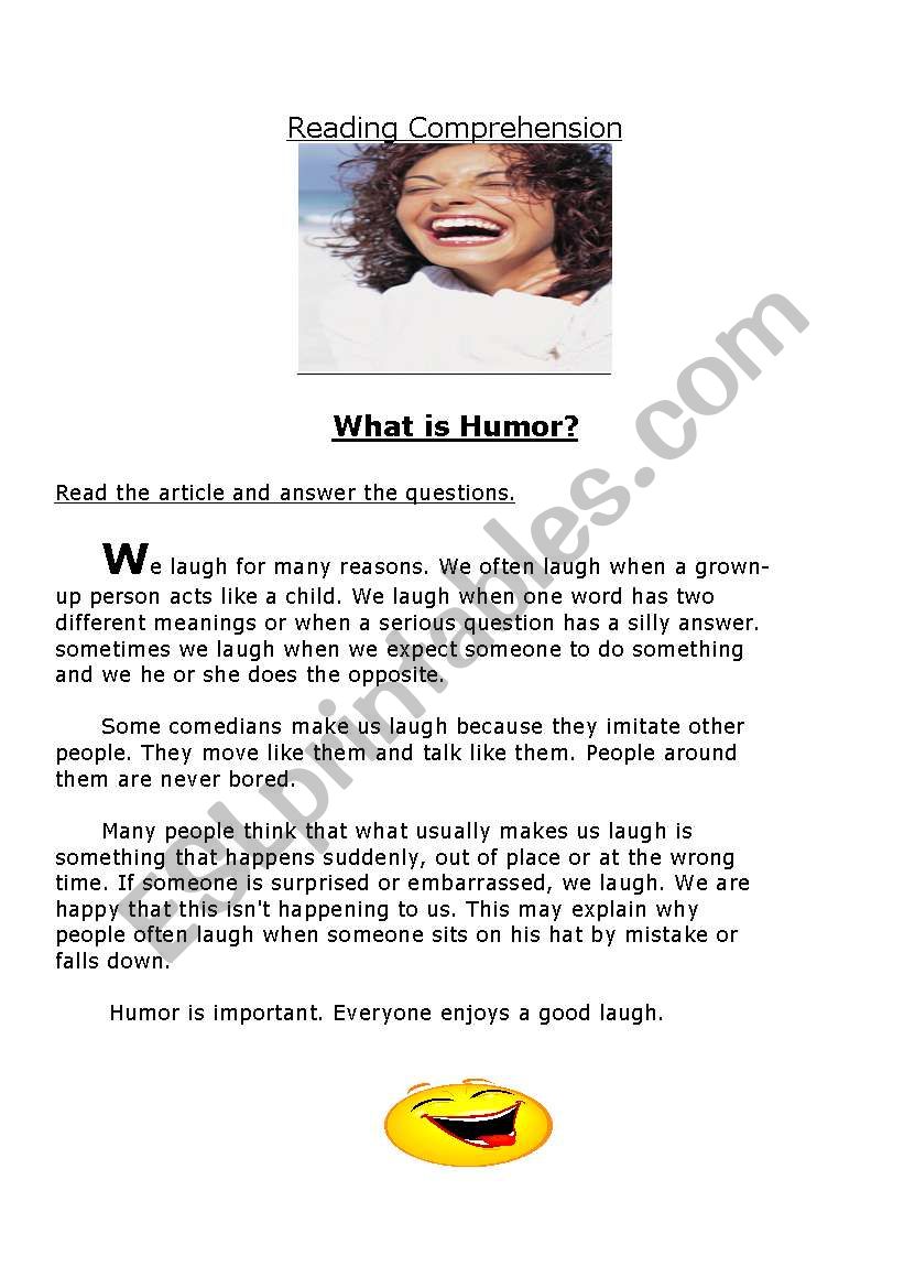 What is Humor? worksheet