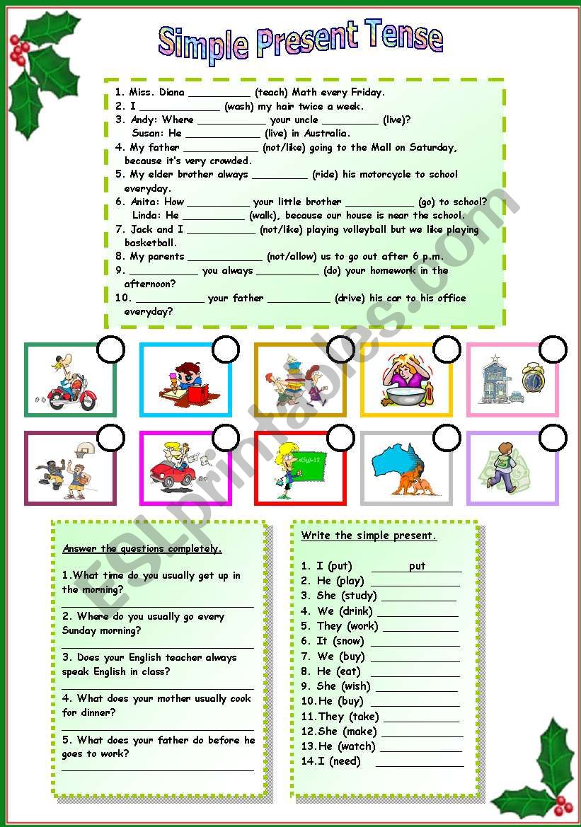 Simple Present tense worksheet