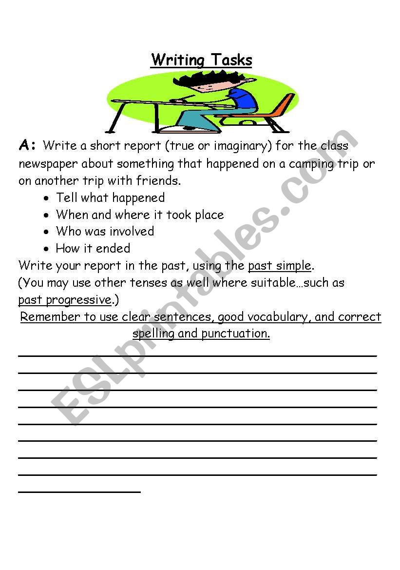 Writing Tasks worksheet