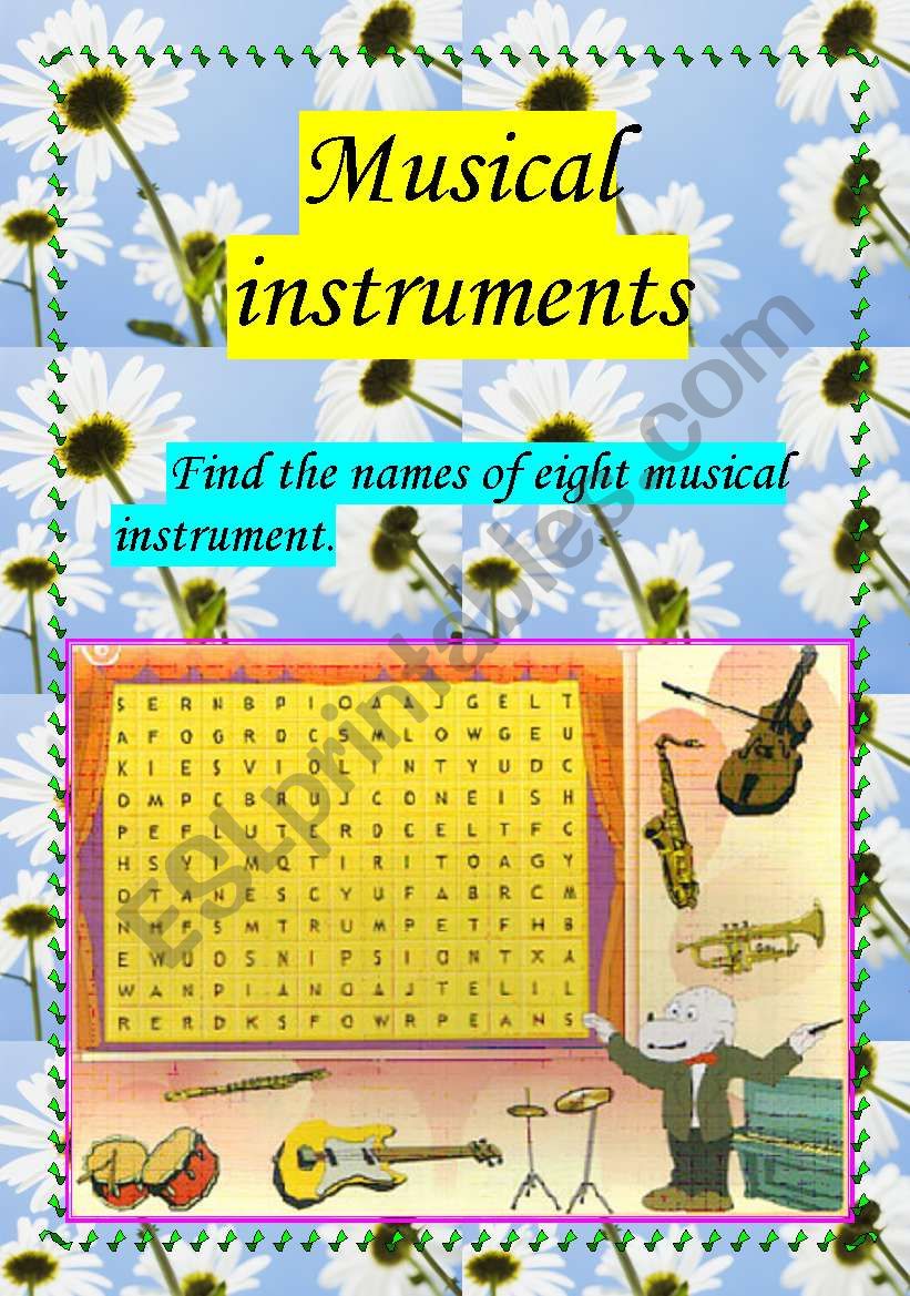 Musical instruments worksheet