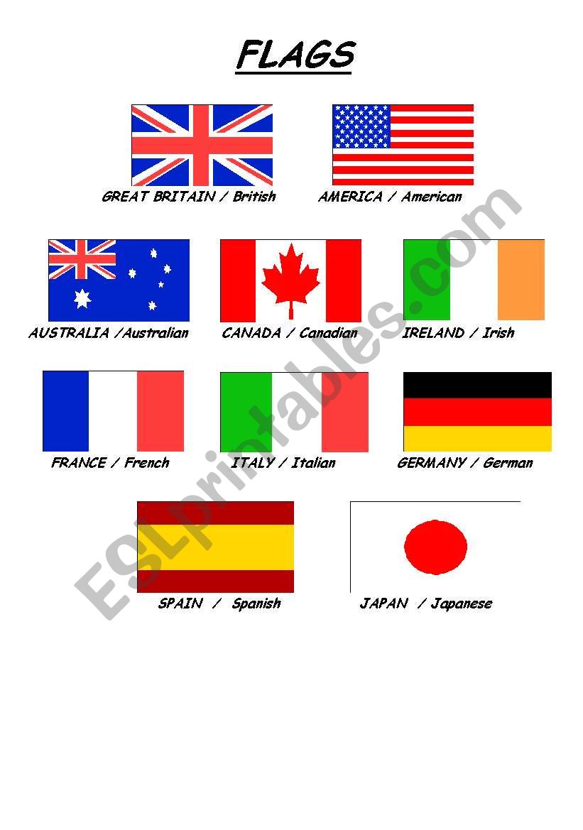 flags worksheet