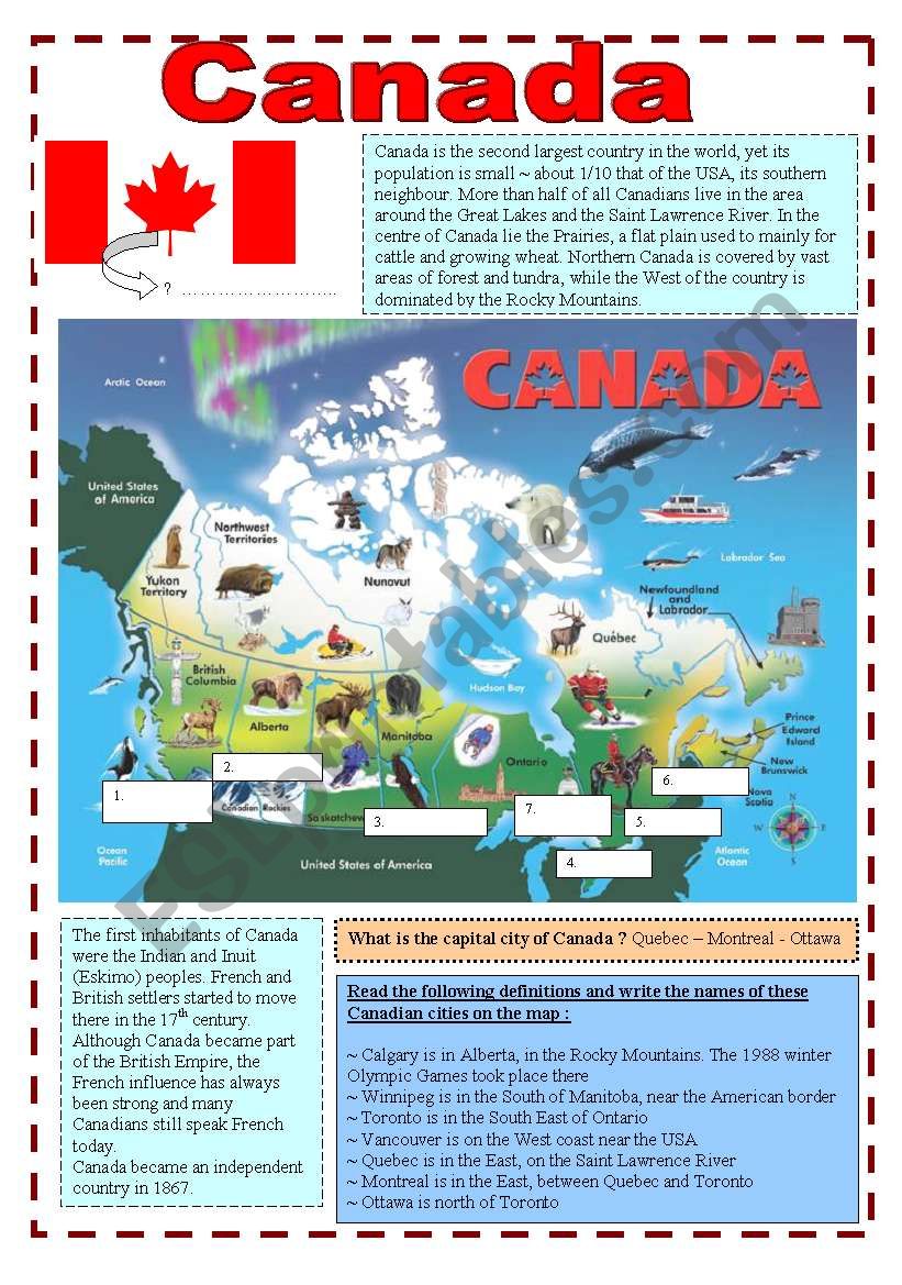 Canada worksheet