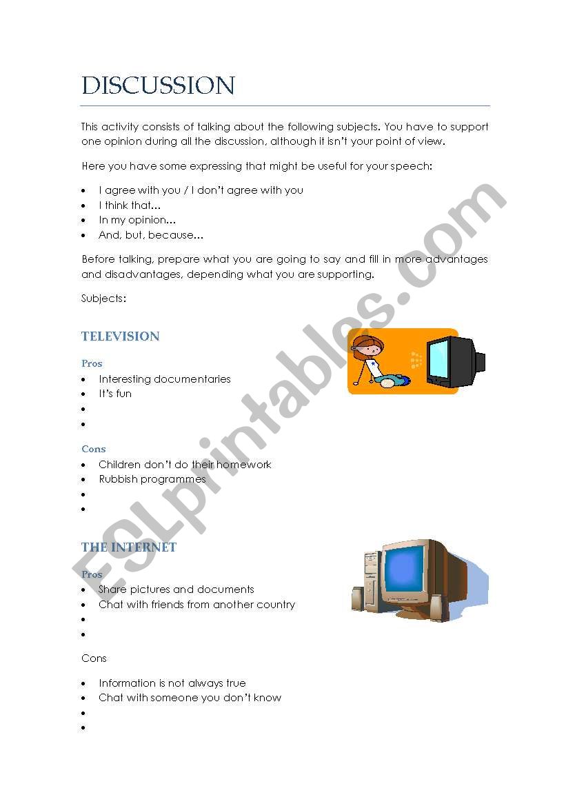 DISCUSSION worksheet