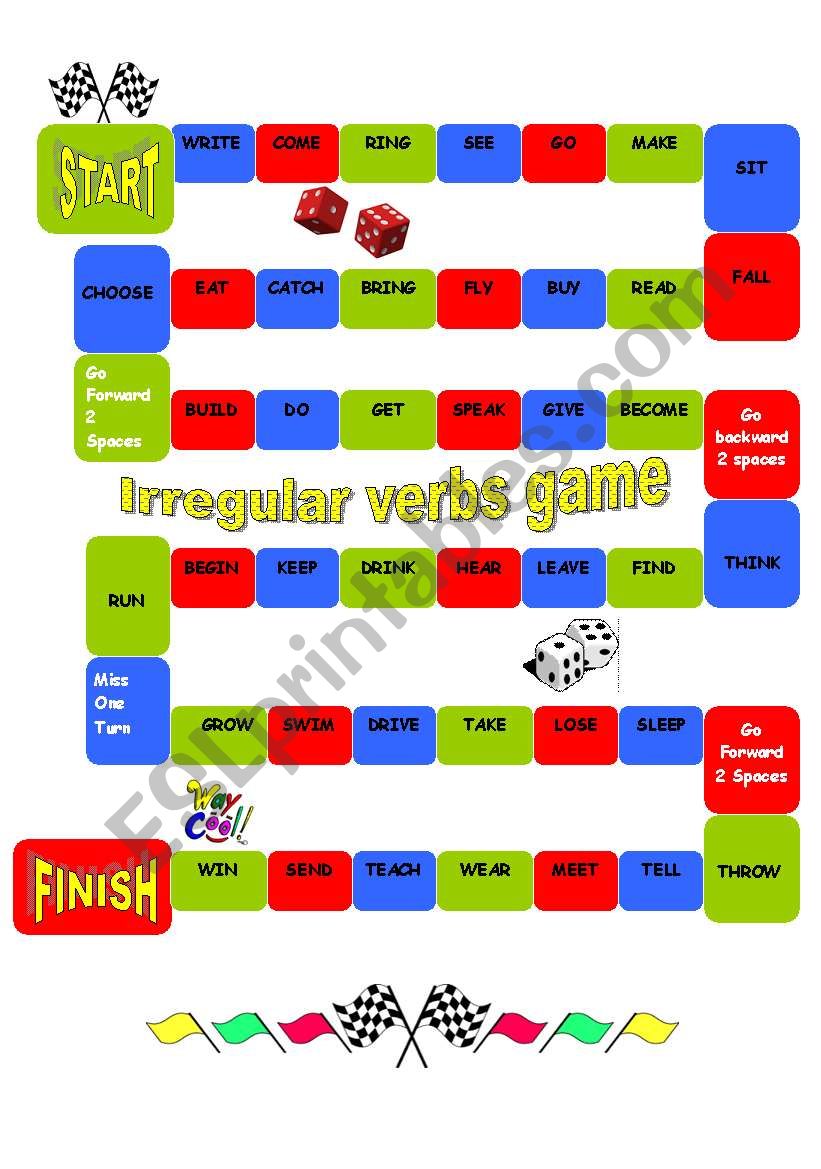 Irregular Verbs  GAME worksheet