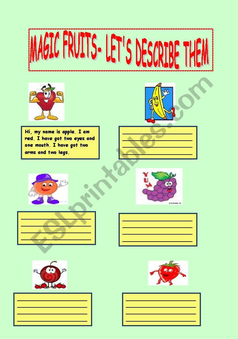 MAGIC FRUITS  worksheet