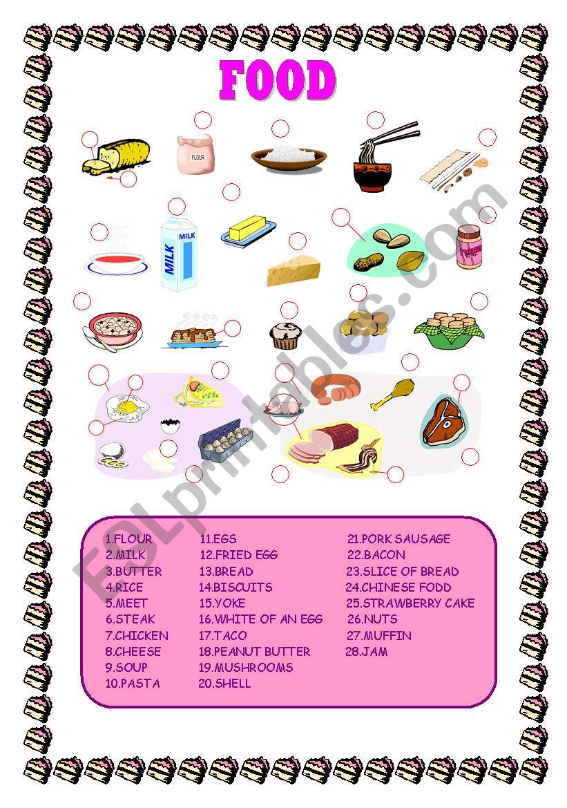 FOOD worksheet